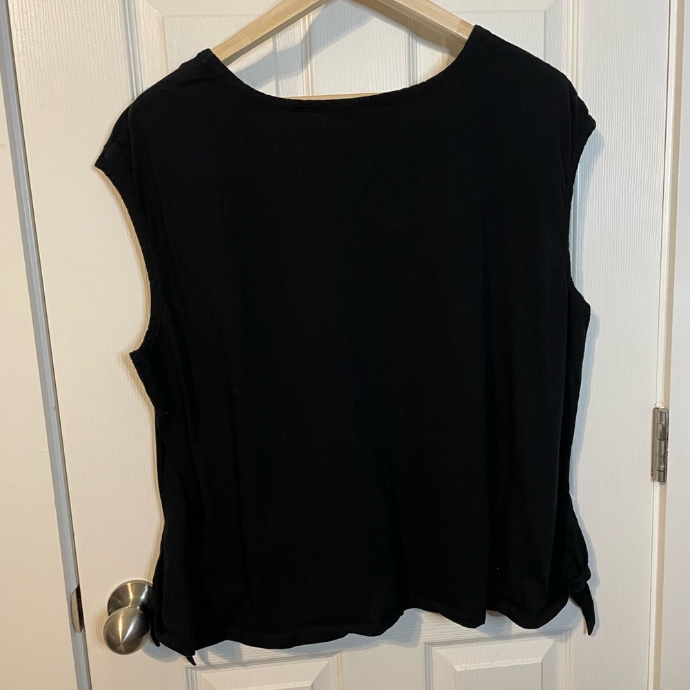 Lane Bryant black sleeveless cotton top w/ side ties plus sz 26/28 - Picture 6 of 6